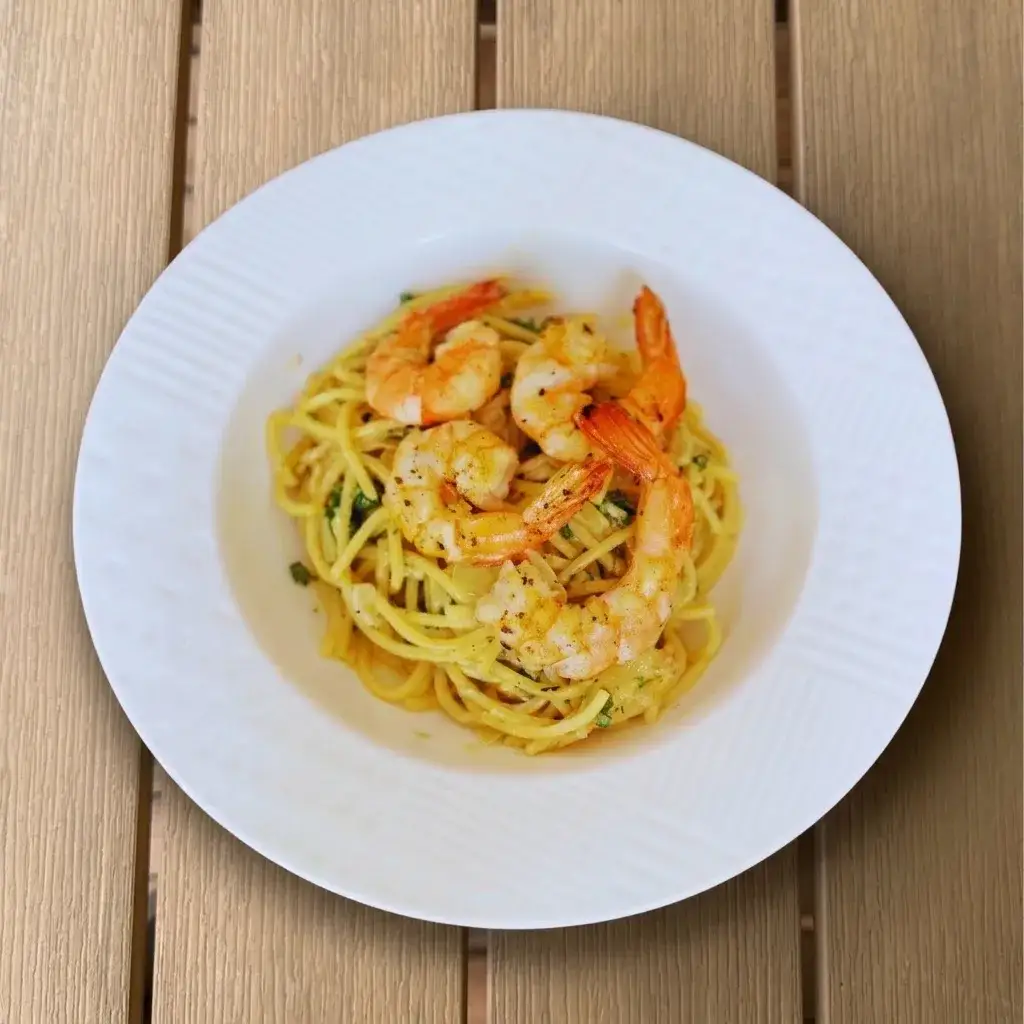 Spaghetti Shrimp Alfredo at Thongyib Thongyod Brunch & Cafe, Ao Nang