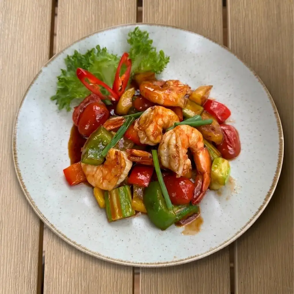 Stir-Fried Sweet & Sour Shrimp at Thongyib Thongyod Brunch & Cafe, Ao Nang